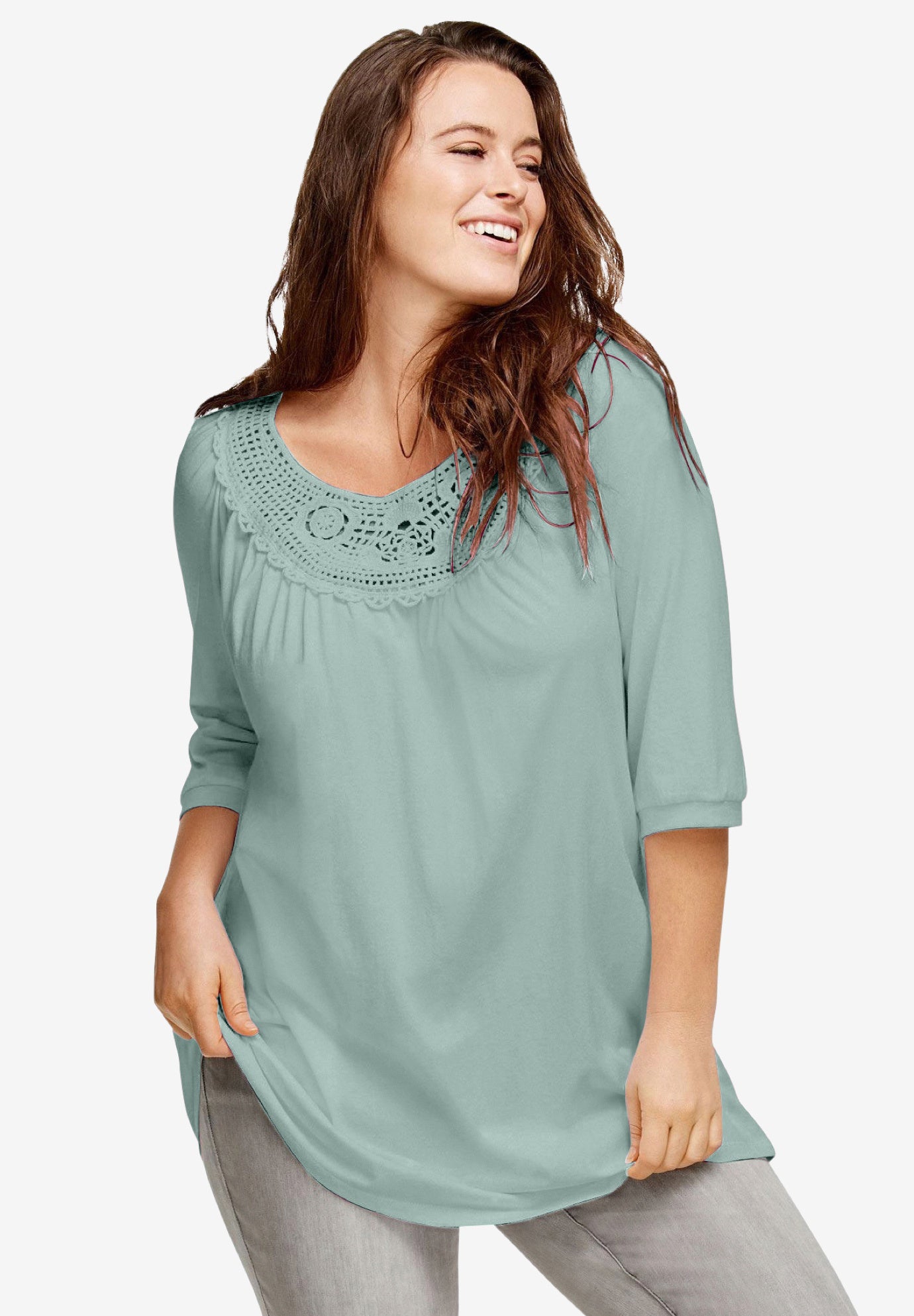 Crochet Trim Tunic image number 0