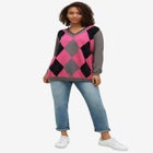 V-neck Argyle Sweater image number null