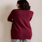 V-Neck Button-Front 100% Cotton Boyfriend Cardigan image number null