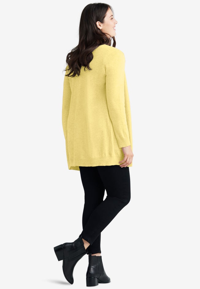 V-Neck Button-Front 100% Cotton Boyfriend Cardigan image number 1