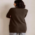 V-Neck Button-Front 100% Cotton Boyfriend Cardigan image number null
