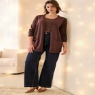 V-Neck Button-Front 100% Cotton Boyfriend Cardigan image number 0