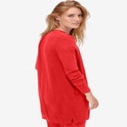 V-Neck Button-Front 100% Cotton Boyfriend Cardigan image number null