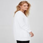 V-Neck Button-Front 100% Cotton Boyfriend Cardigan image number null