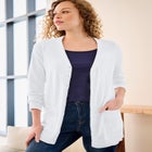 V-Neck Button-Front 100% Cotton Boyfriend Cardigan image number null