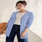 V-Neck Button-Front 100% Cotton Boyfriend Cardigan image number null