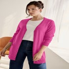 V-Neck Button-Front 100% Cotton Boyfriend Cardigan image number null