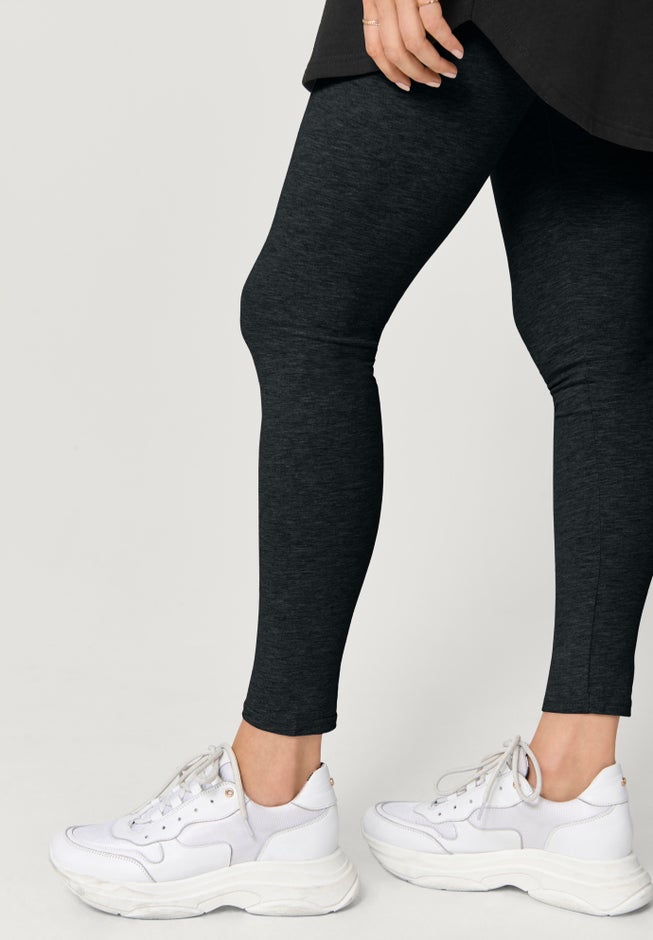 Cotton Spandex Elastic Waist Full Length Leggings image number 1