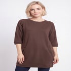 Ellos Studio French Terry Zip-Pocket Long Sleeve Scoopneck Tunic image number 0