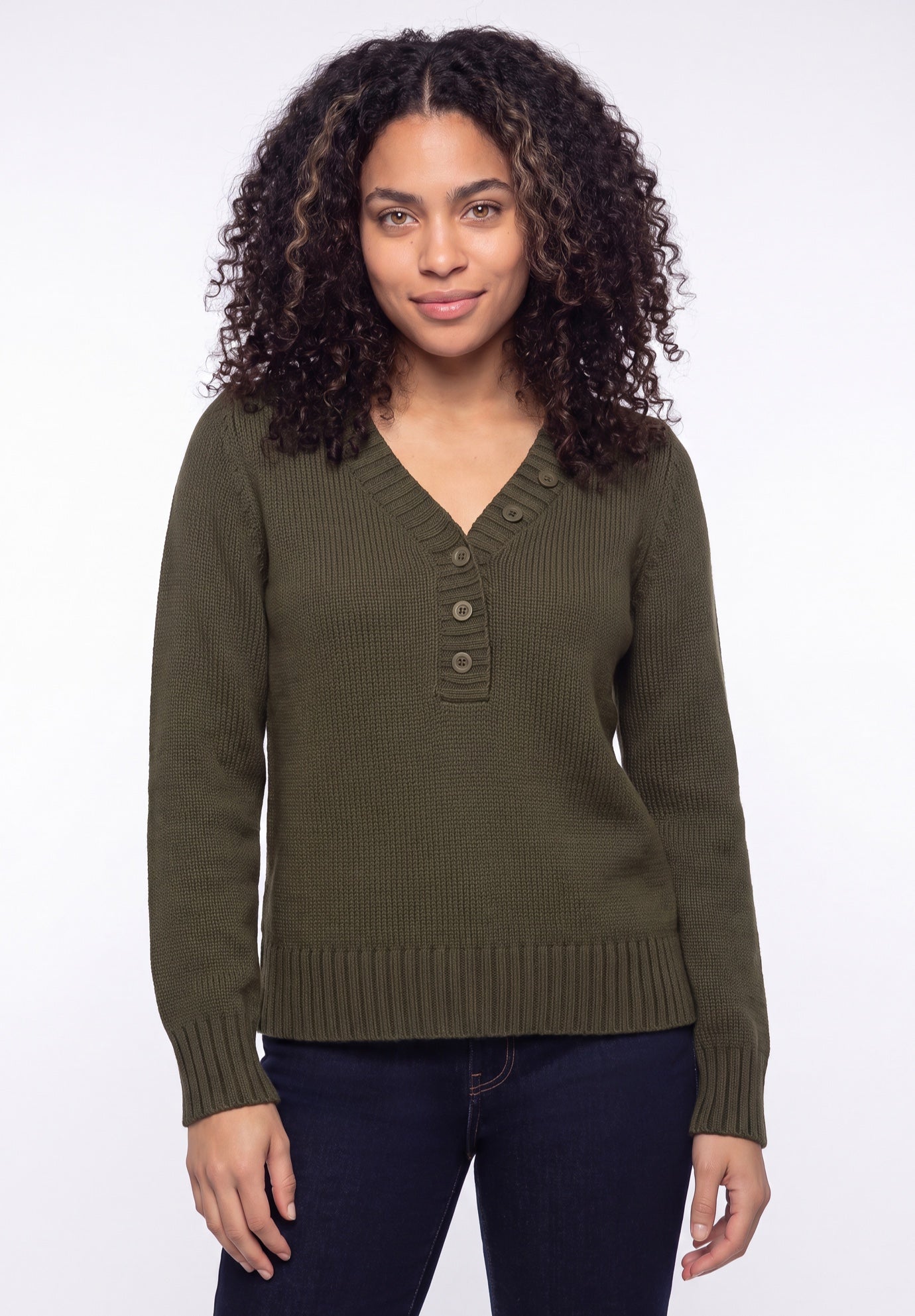 Button Y-neck Sweater image number 0