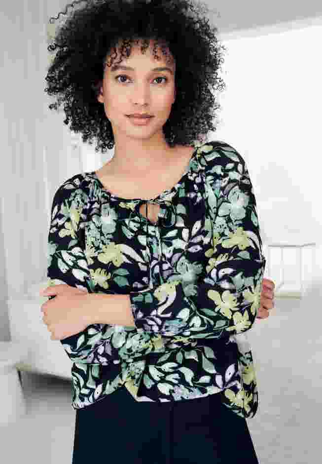 Tie Neck Peasant Tunic image number 1