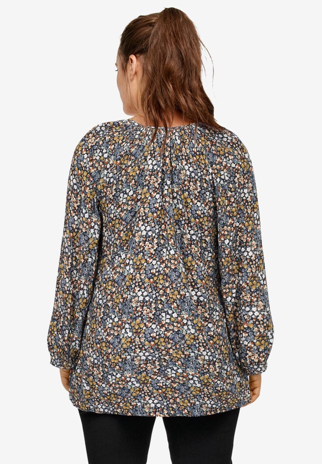 Tie Neck Peasant Tunic image number 1