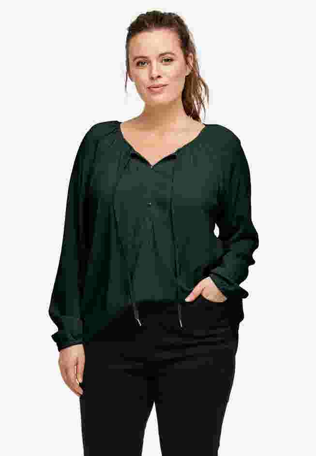 Tie Neck Peasant Tunic image number 0