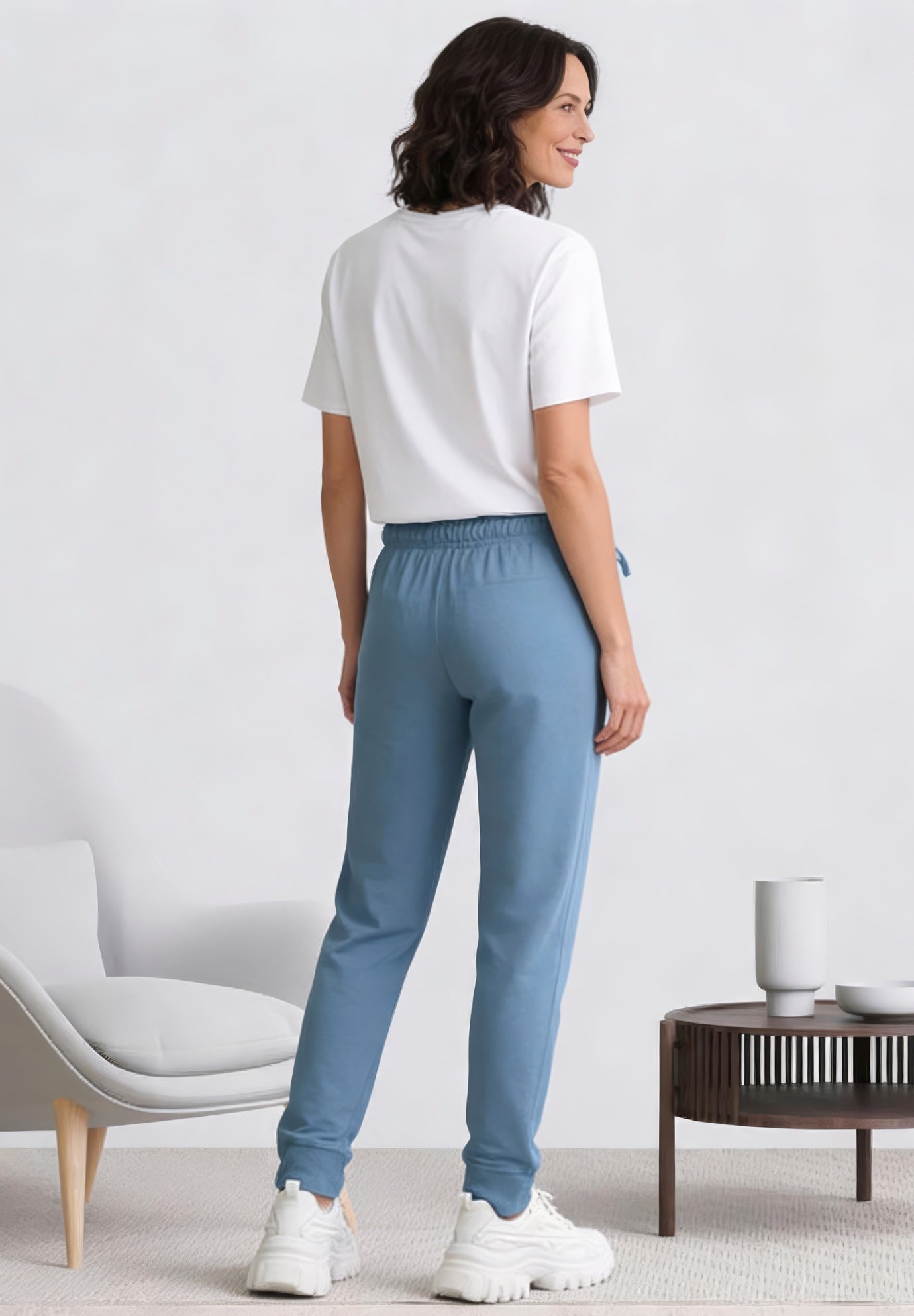 French Terry Drawstring Elastic Waistband Jogger image number 1