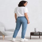 French Terry Drawstring Elastic Waistband Jogger image number null