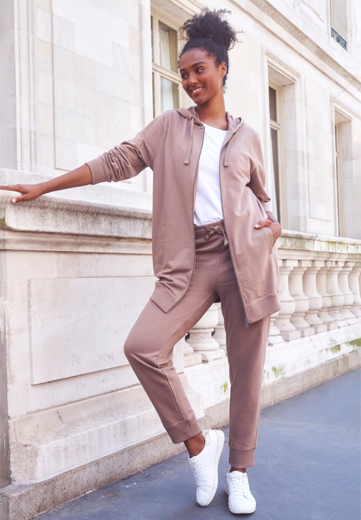 Ellos Studio French Terry Drawstring Elastic Waistband Jogger image number 0