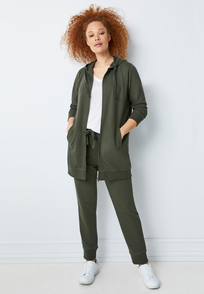 French Terry Drawstring Elastic Waistband Jogger image number 2