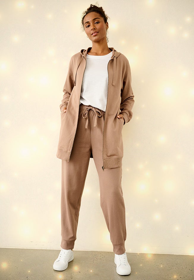French Terry Drawstring Elastic Waistband Jogger image number 0
