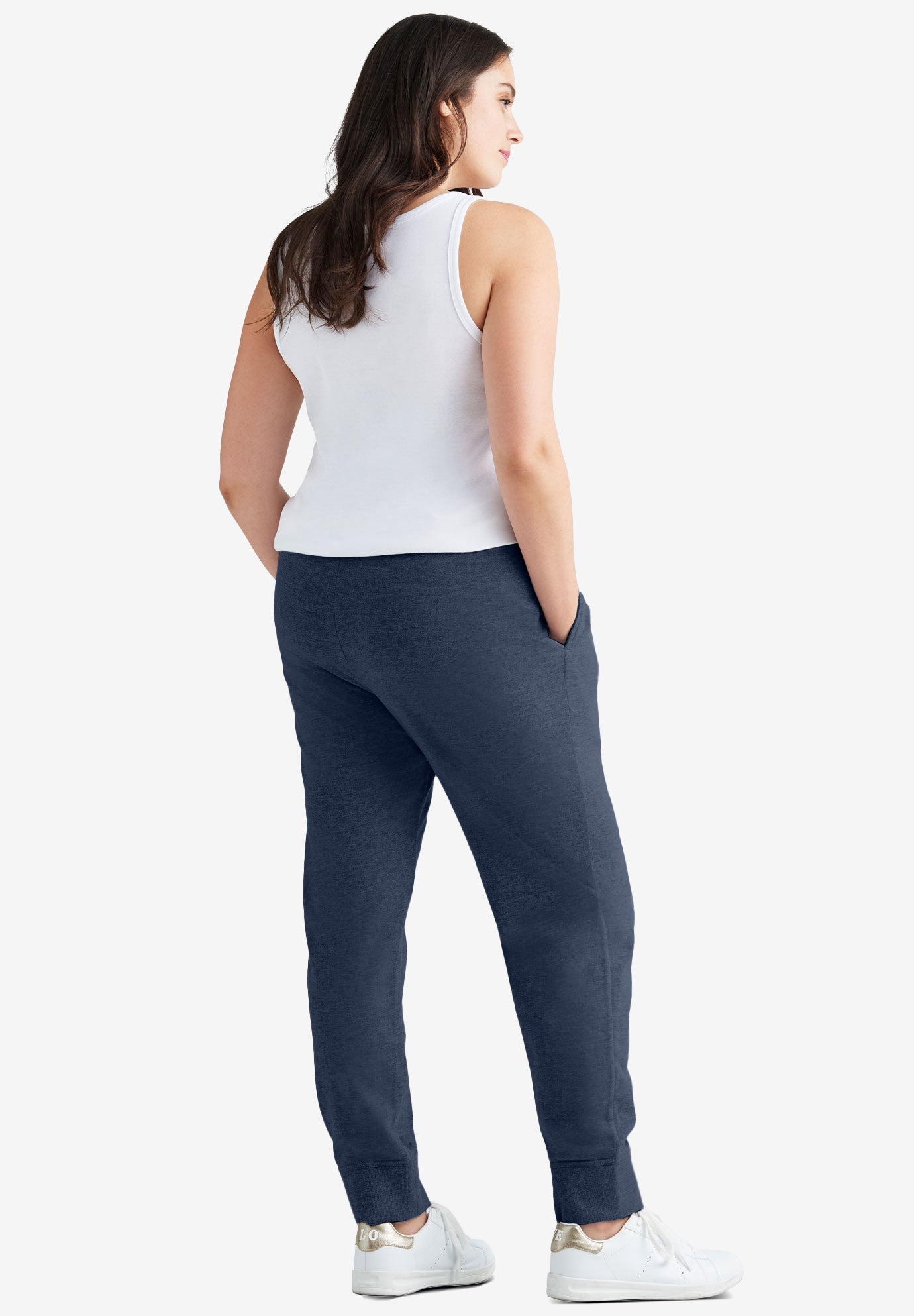 Ellos Studio French Terry Drawstring Elastic Waistband Jogger image number 1