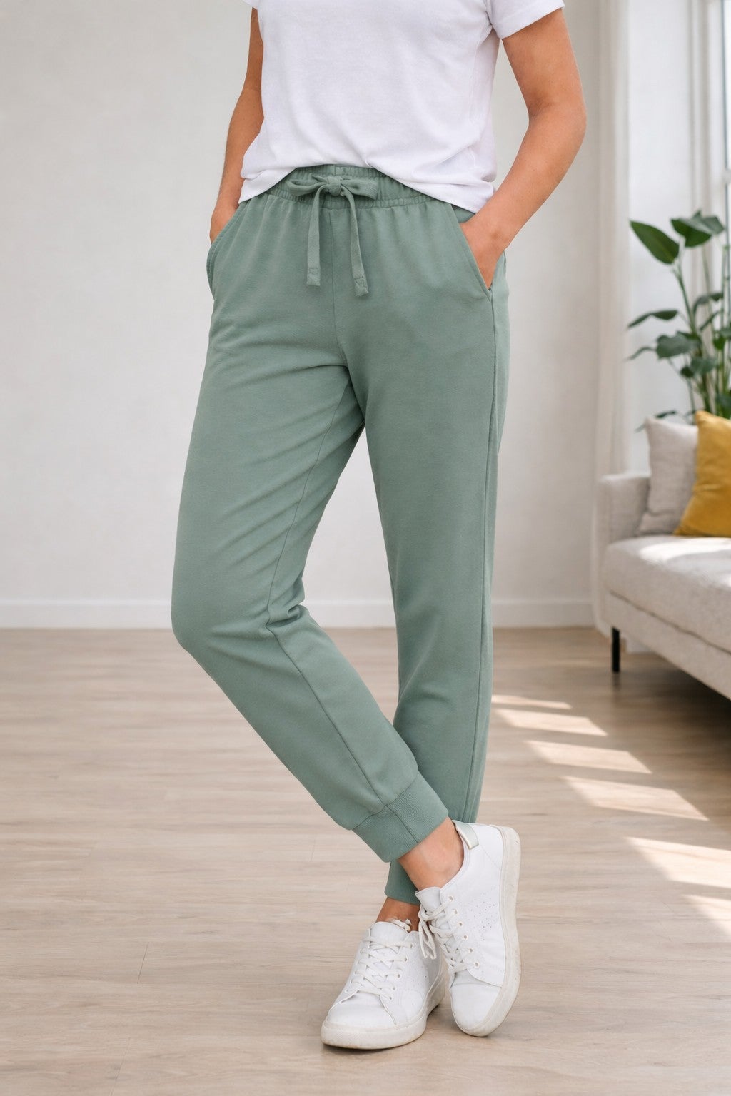 French Terry Drawstring Elastic Waistband Jogger image number 0