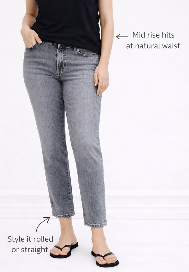Mid-Rise Stretch 5-Pocket Relaxed Fit Boyfriend Jeans image number 2