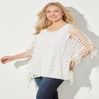 Openwork Fringe Poncho image number null