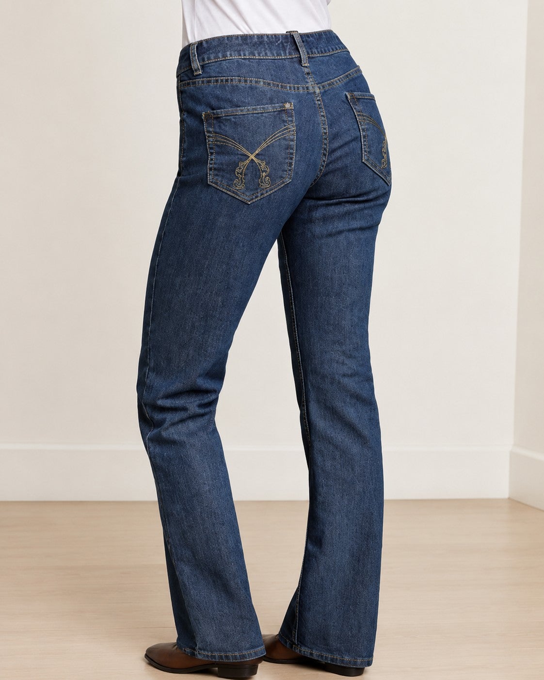 Stretch Mid-rise Bootcut Jeans image number 0