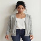 V-Neck Button Front 100% Cotton Everyday Cardigan image number null