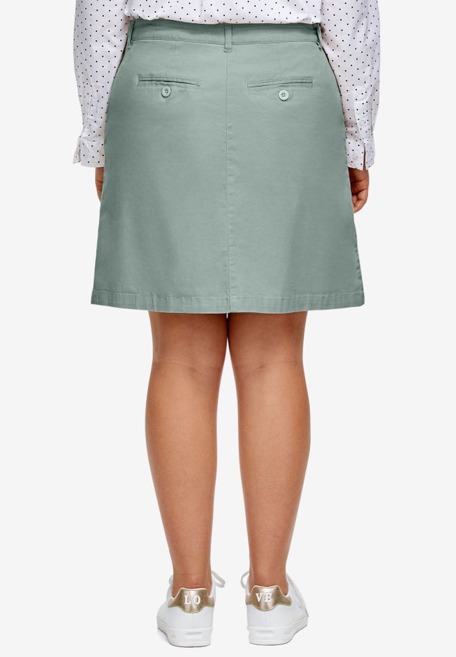 Mid-Rise Stretch Cotton Chino Skort image number 1