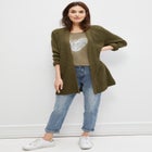 Open Front Waffle Cardigan image number null