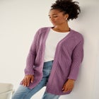 Open Front Waffle Cardigan image number null