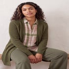 Soft Waffle-Knit Long Cardigan image number 0