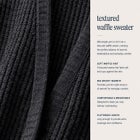 Open Front Long Ribbed Sleeve Waffle Cardigan image number null