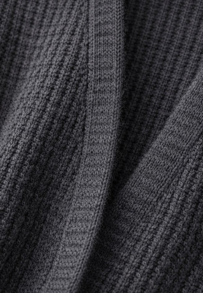 Open Front Long Ribbed Sleeve Waffle Cardigan image number 2