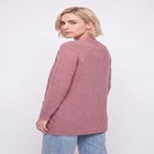 Open Front Long Ribbed Sleeve Waffle Cardigan image number 1