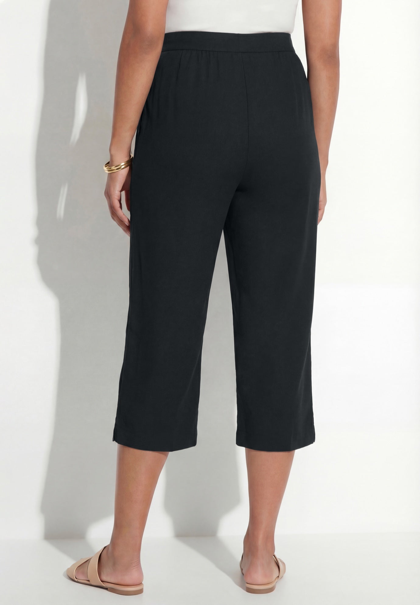 Pull-On Sateen Capri image number 1