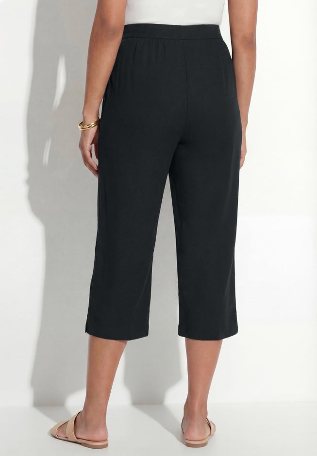 Pull-On Sateen Capri image number 1