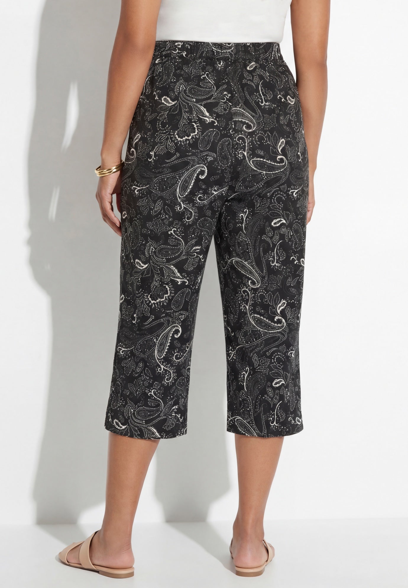 Pull-On Sateen Capri image number 1