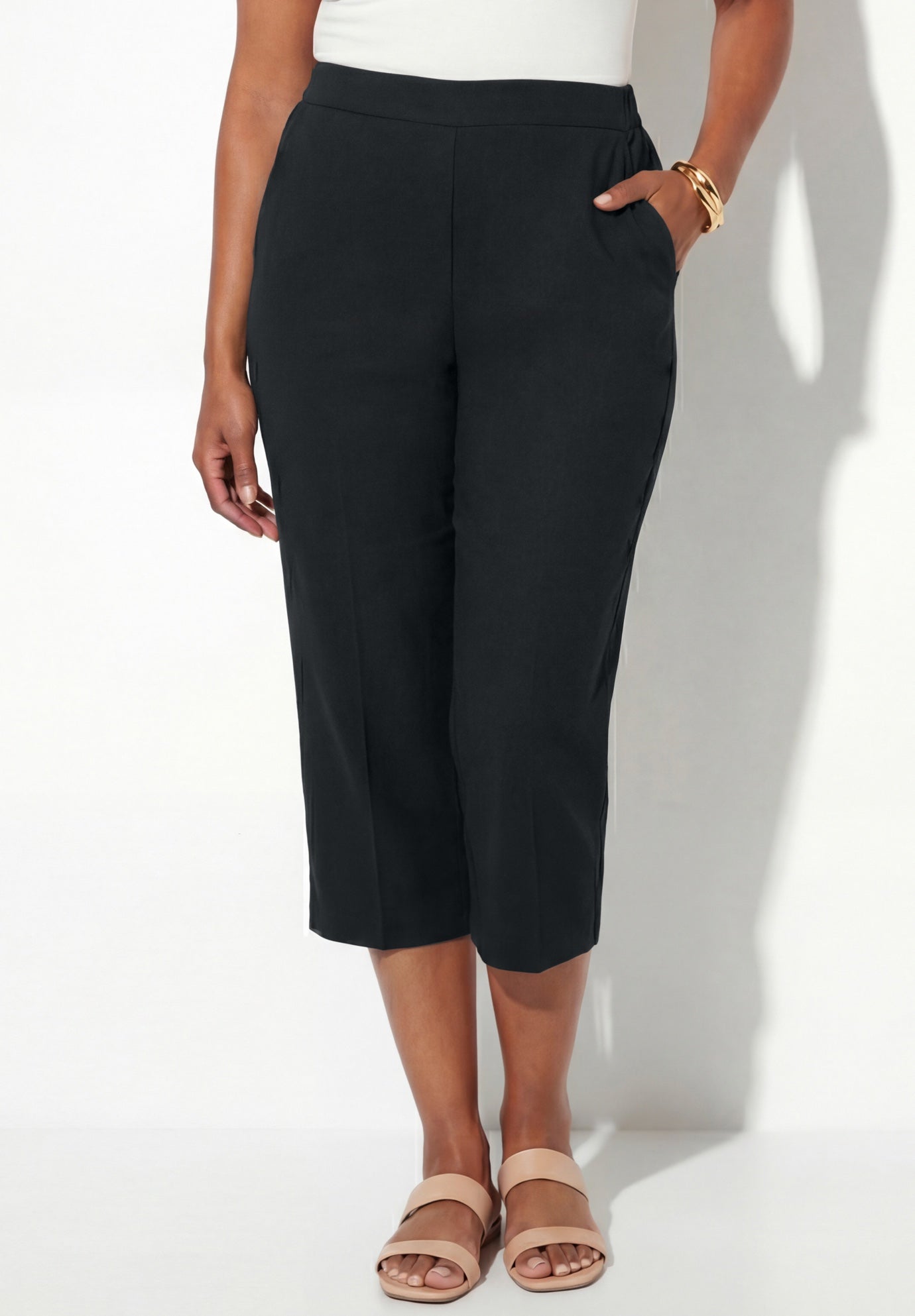 Pull-On Sateen Capri image number 0