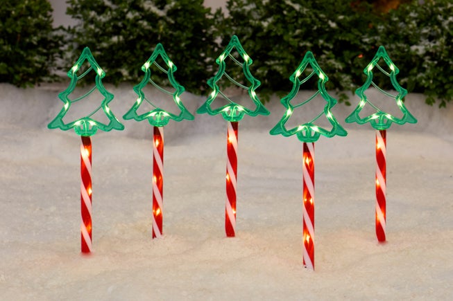Christmas Solar Pathway Lights, Set of 5 image number 0