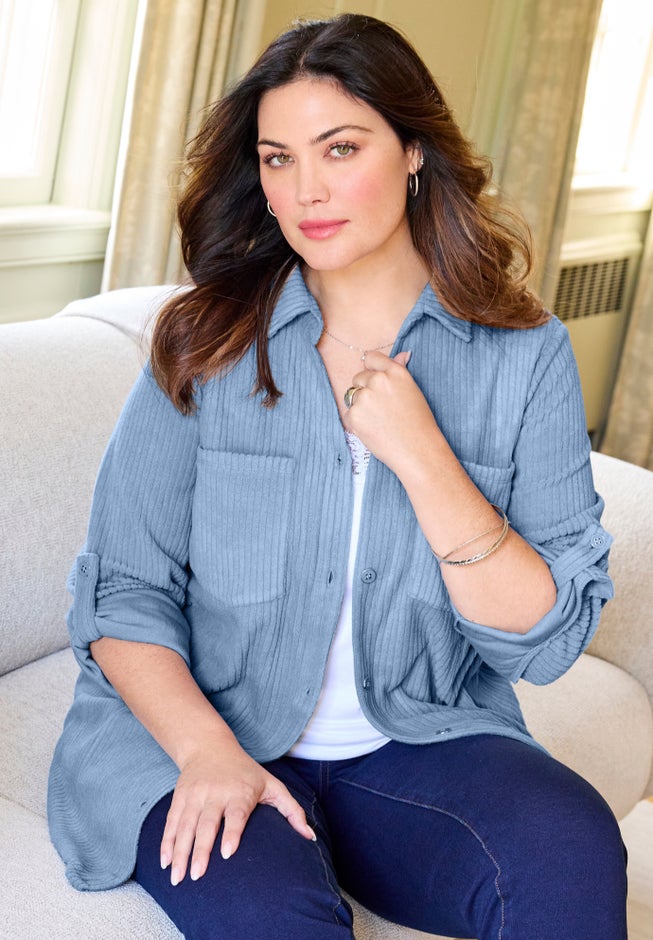 Brushed Rib Cozy Button Front Tunic image number 1