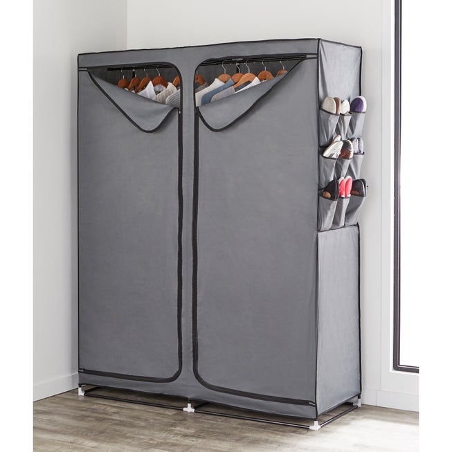23"D Oversized Double Wardrobe with Shoe Storage image number 0