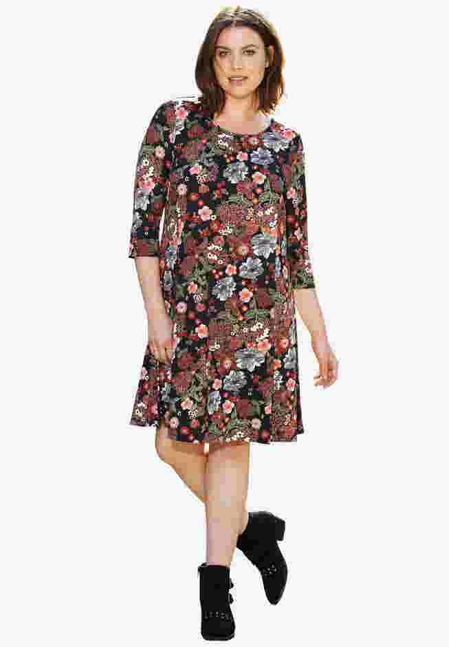 Madison Knit Three-Quarter Sleeve Dress image number 0