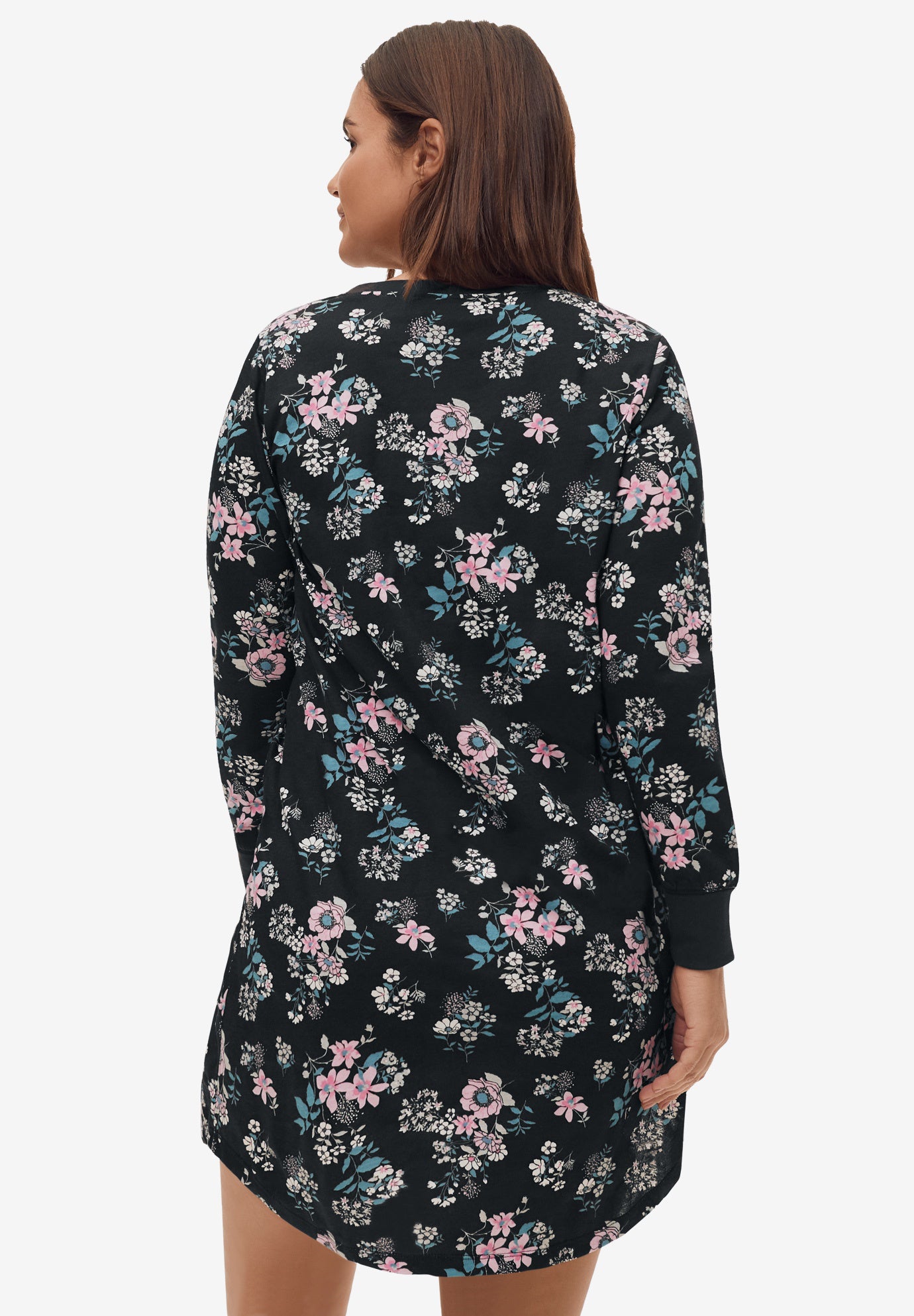 Long Sleeve Henley Sleepshirt image number 1