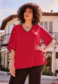 Theodora Tulip Sleeve Top