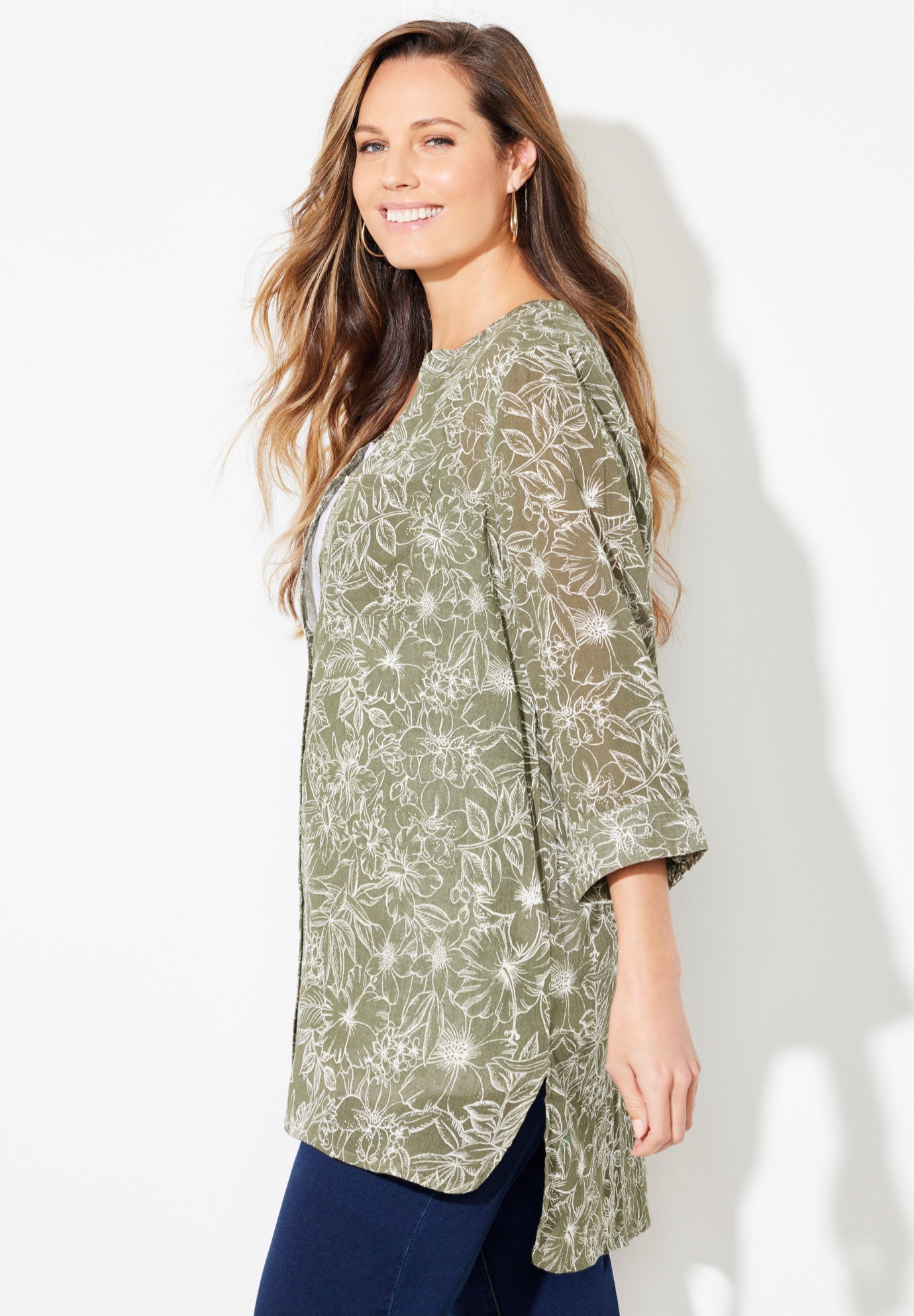 Mandarin Collar Gauze Tunic image number 2