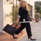 Caroline Crepe Colorblock Top image number 4