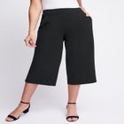 Wide-Leg Crop Crepe Pants image number null