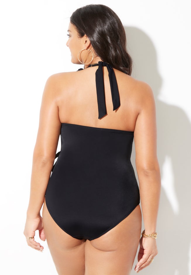 Sarong Front Ruffle One Piece image number 1