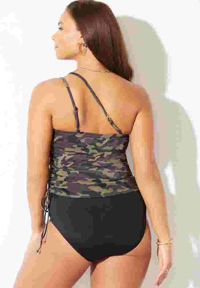 Adjustable One Shoulder Tankini Top image number 1